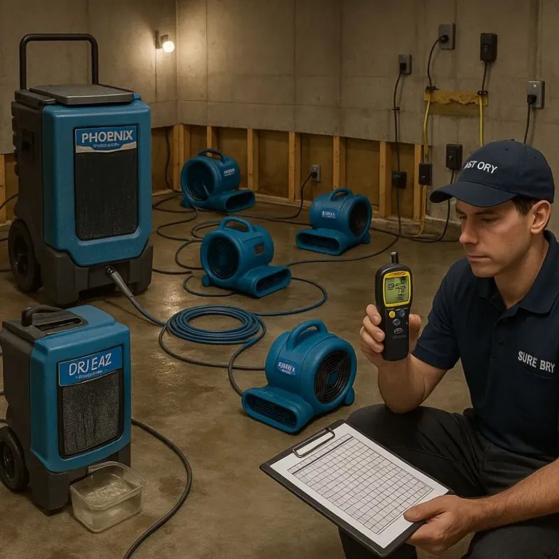 Structural Drying and Dehumidification process in Westville, NJ